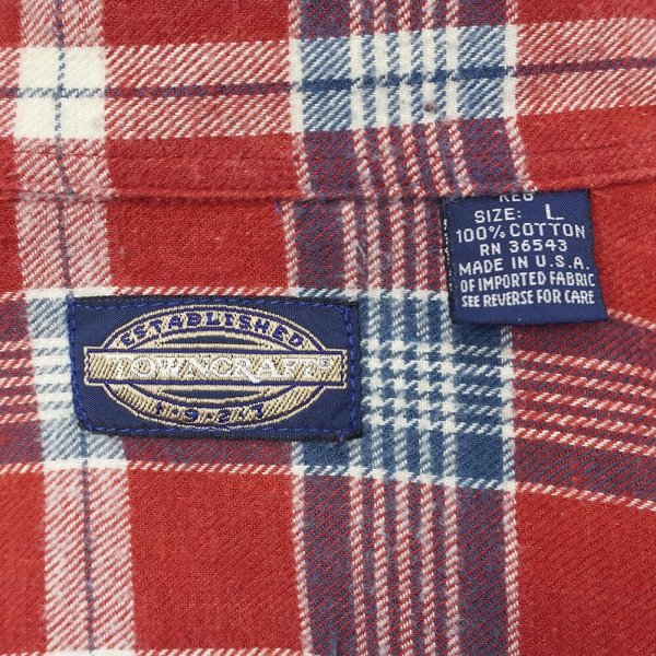 画像2: 80-90's TOWNCRAFT フランネル ボタンダウンシャツ "Red Plaid / MADE IN USA" (2)