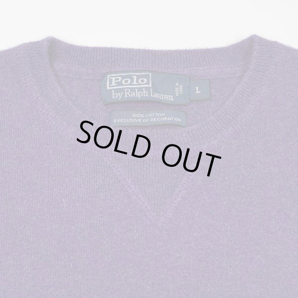 画像4: 90's Polo Ralph Lauren コットンニット “PURPLE” (4)