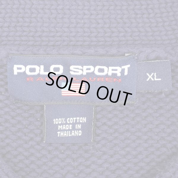 画像2: 90's POLO SPORT ローゲージ コットンニット (2)