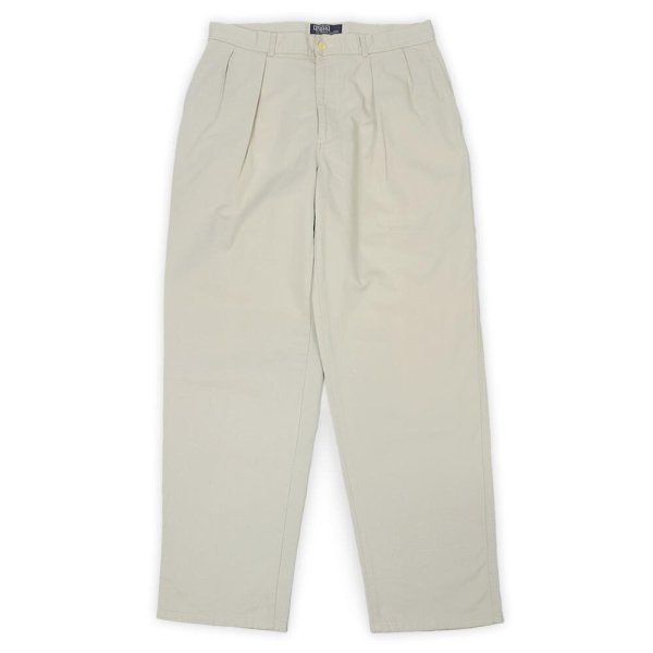画像1: Early 90's Polo Ralph Lauren 2タック チノトラウザー "SAND / W34 L32" (1)