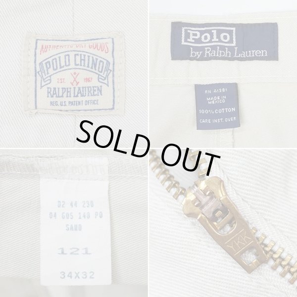 画像3: Early 90's Polo Ralph Lauren 2タック チノトラウザー "SAND / W34 L32" (3)