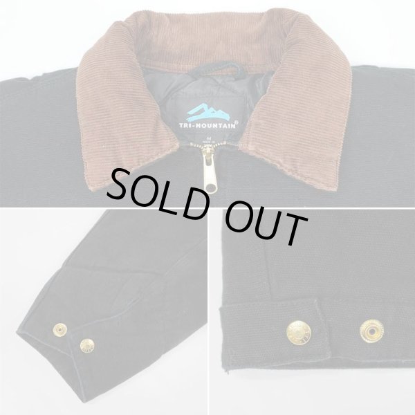 画像4: 00's Tri-Mountain ダックワークジャケット "BLACK" (4)