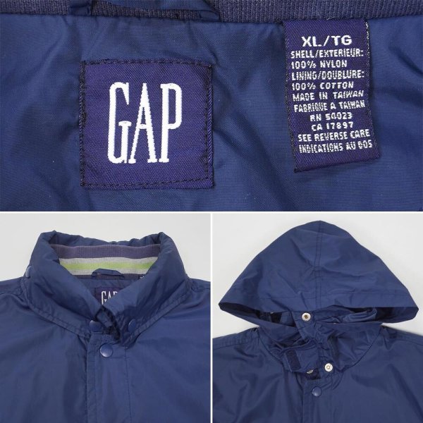 画像2: 90's OLD GAP ナイロンフーディージャケット (2)