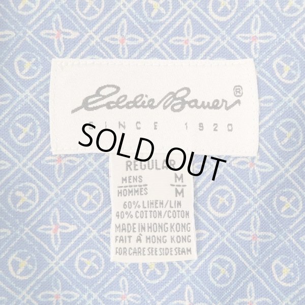 画像2: 90's Eddie Bauer 総柄 オープンカラーシャツ "NON WASH / LINEN×COTTON" (2)