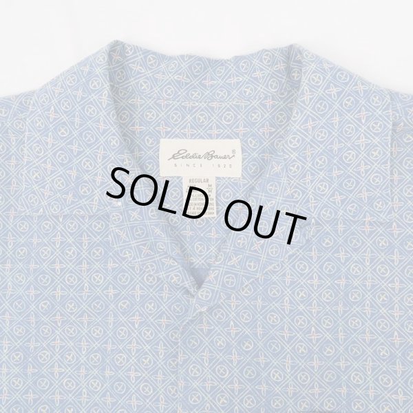 画像3: 90's Eddie Bauer 総柄 オープンカラーシャツ "NON WASH / LINEN×COTTON" (3)