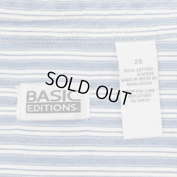 画像2: 90's BASIC EDITIONS マルチストライプ柄 ボタンダウンシャツ (2)