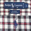 画像2: 90's Polo Ralph Lauren ヘビーネル ボタンダウンシャツ "BLAIRE / Off White × Black Plaid" (2)