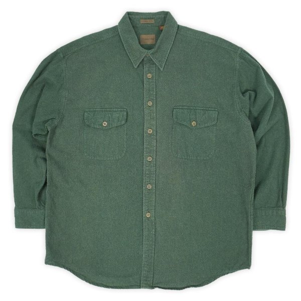 画像1: Late 90's ST JOHN'S BAY シャモアクロス ワークシャツ "OLIVE GREEN" (1)
