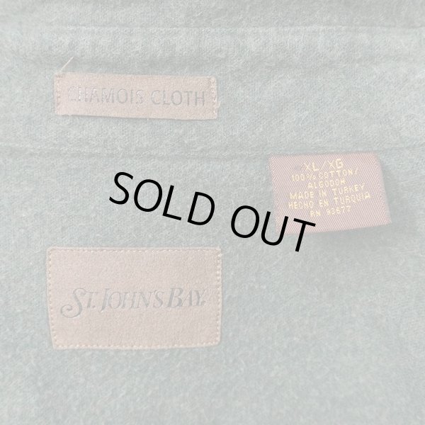 画像2: Late 90's ST JOHN'S BAY シャモアクロス ワークシャツ "OLIVE GREEN" (2)