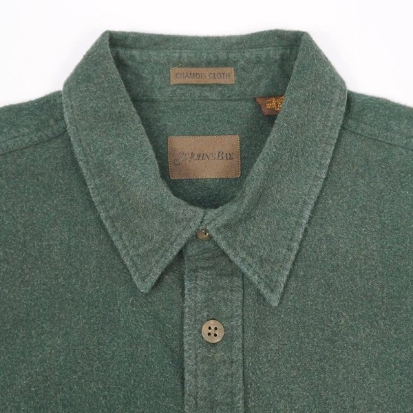 画像3: Late 90's ST JOHN'S BAY シャモアクロス ワークシャツ "OLIVE GREEN" (3)