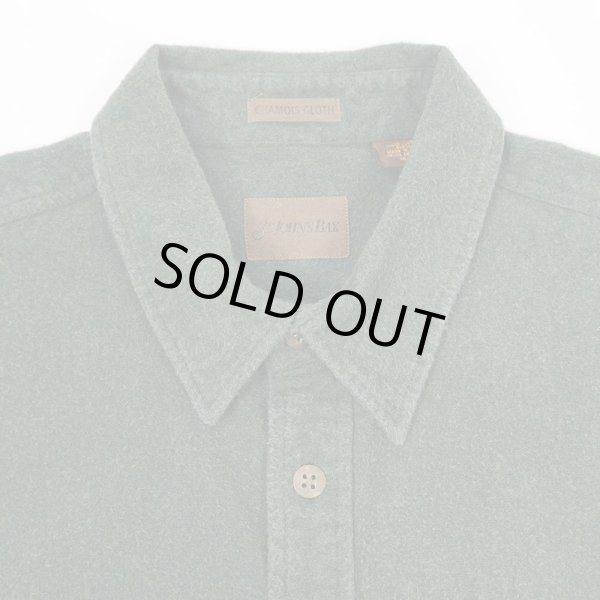 画像3: Late 90's ST JOHN'S BAY シャモアクロス ワークシャツ "OLIVE GREEN" (3)