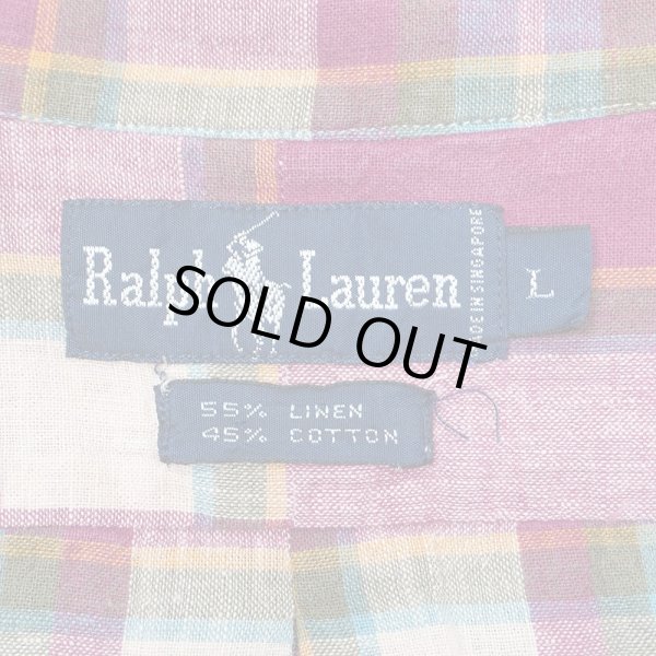 画像2: Early 90's Polo Ralph Lauren プルオーバー ボタンダウンシャツ "LINEN×COTTON" (2)