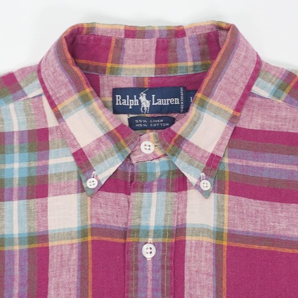 画像3: Early 90's Polo Ralph Lauren プルオーバー ボタンダウンシャツ "LINEN×COTTON" (3)