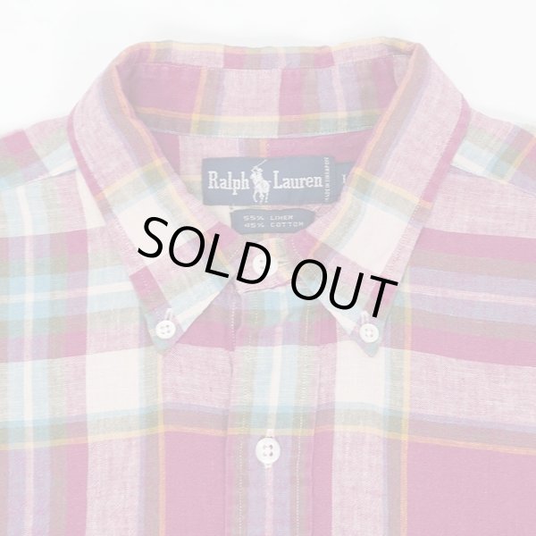 画像3: Early 90's Polo Ralph Lauren プルオーバー ボタンダウンシャツ "LINEN×COTTON" (3)