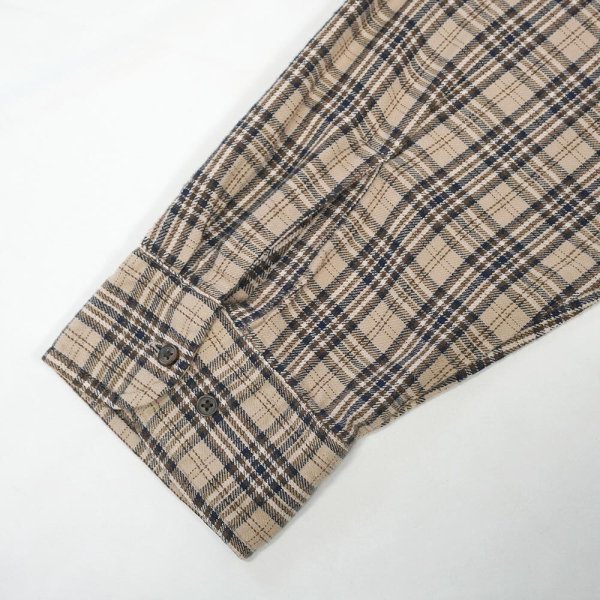 画像4: 90's TOWNCRAFT フランネル ボタンダウンシャツ "Beige Plaid" (4)