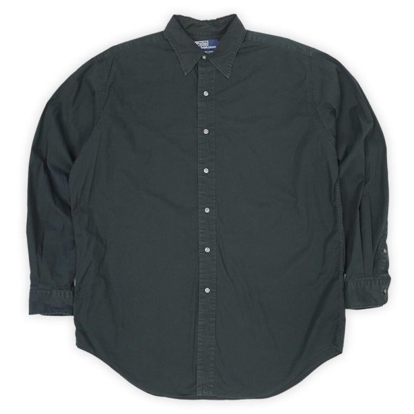 画像1: 90's Polo Ralph Lauren レギュラーカラーシャツ "SLIM LOWELL SPORT / BLACK" (1)