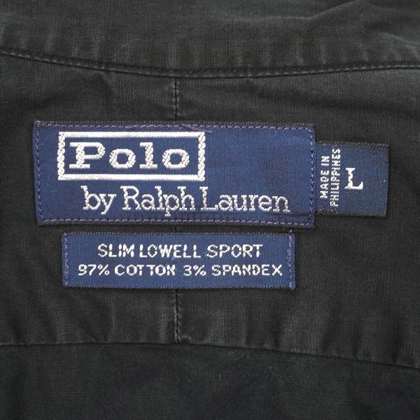 画像2: 90's Polo Ralph Lauren レギュラーカラーシャツ "SLIM LOWELL SPORT / BLACK" (2)
