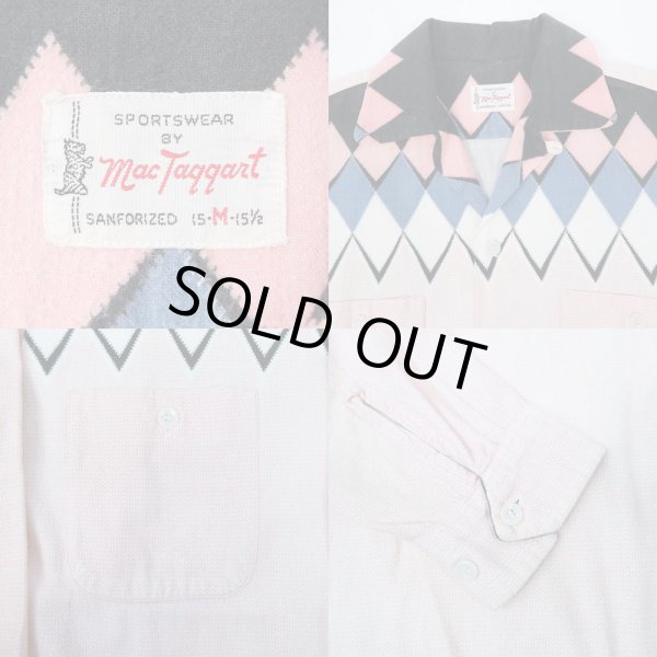 画像3: 50's Mac Taqqart プリントネルシャツ "ダイヤ柄" (3)