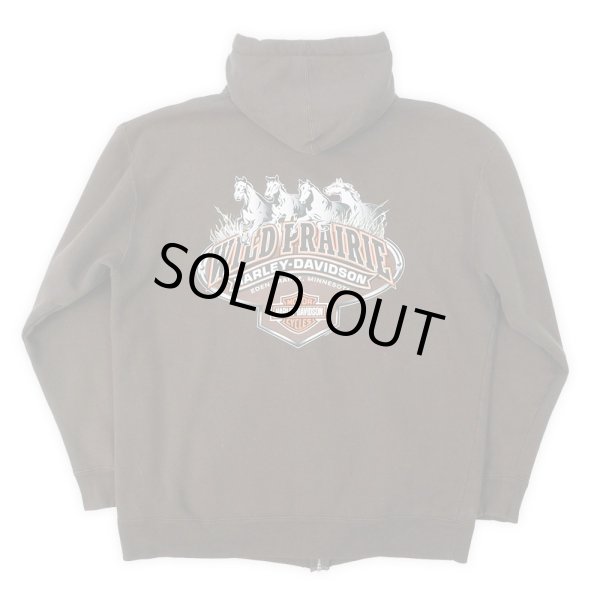 画像2: 00's HARLEY-DAVIDSON フルジップ スウェットパーカー “BROWN” (2)