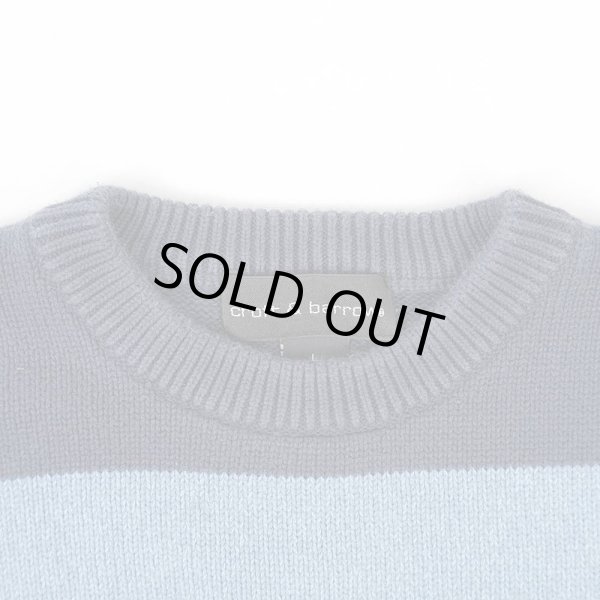 画像3: 90's croft & barrow ワイドボーダー柄 コットンニット “NAVY × BLUE” (3)