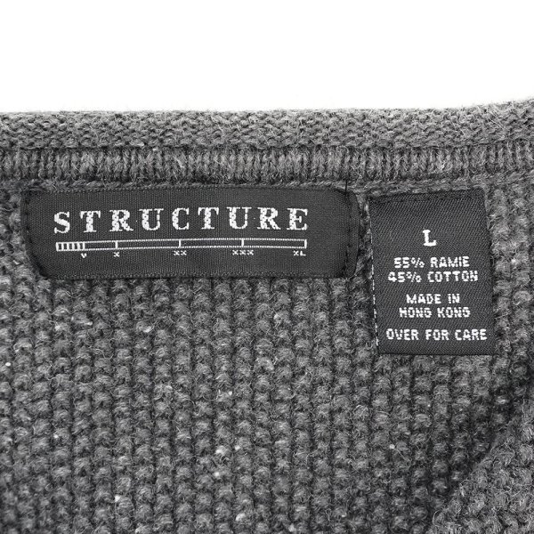 画像2: 00's STRUCTURE ヘンリーネック コットンニット (2)