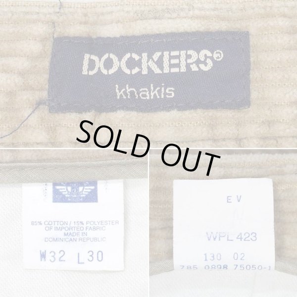画像3: 90's DOCKERS 2タック 太畝コーデュロイトラウザー "BEIGH / W32 L30" (3)