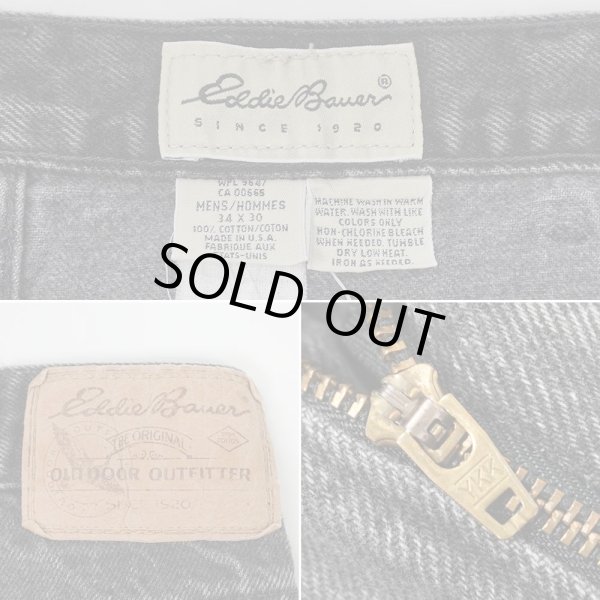 画像3: 90's Eddie Bauer ブラックデニムパンツ “MADE IN USA / W34 L30” (3)