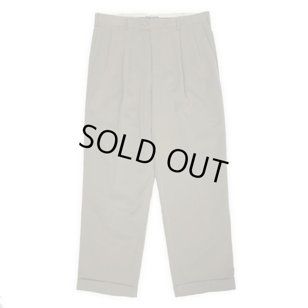 画像1: 00's DOCKERS 2タック ポリエステルトラウザー "DEADSTOCK / Olive / W34 L30" (1)