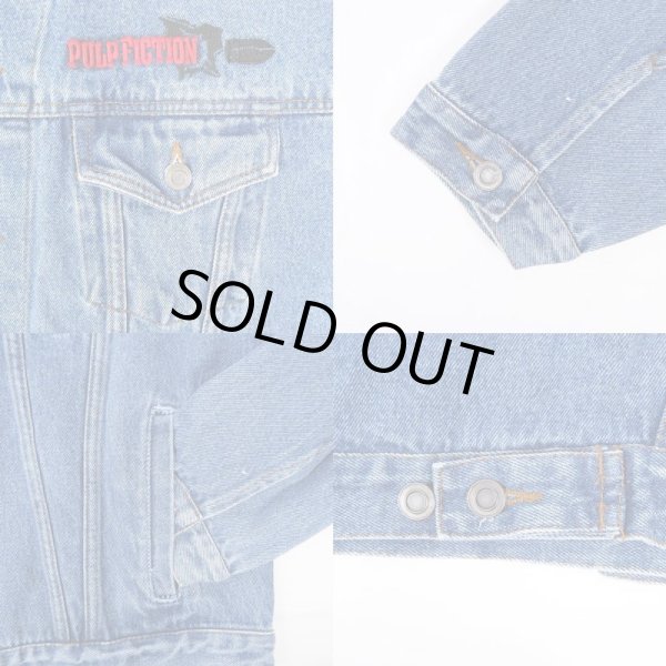 画像3: 90's PULP FICTION ロゴ刺繍 デニムジャケット (3)