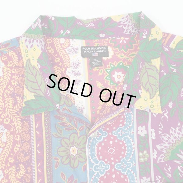 画像3: 90's POLO JEANS S/S 総柄 オープンカラーシャツ (3)