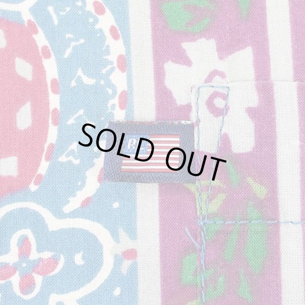 画像4: 90's POLO JEANS S/S 総柄 オープンカラーシャツ (4)