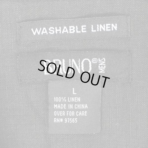 画像2: 00's BRUNO S/S オープンカラー リネンシャツ “BLACK” (2)