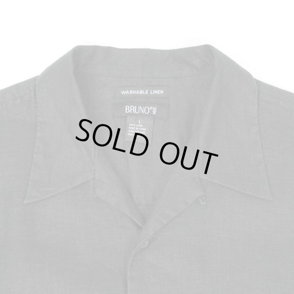 画像3: 00's BRUNO S/S オープンカラー リネンシャツ “BLACK” (3)