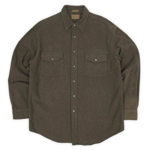 画像1: Late 90's ST JOHN'S BAY シャモアクロス ワークシャツ "DARK BROWN" (1)