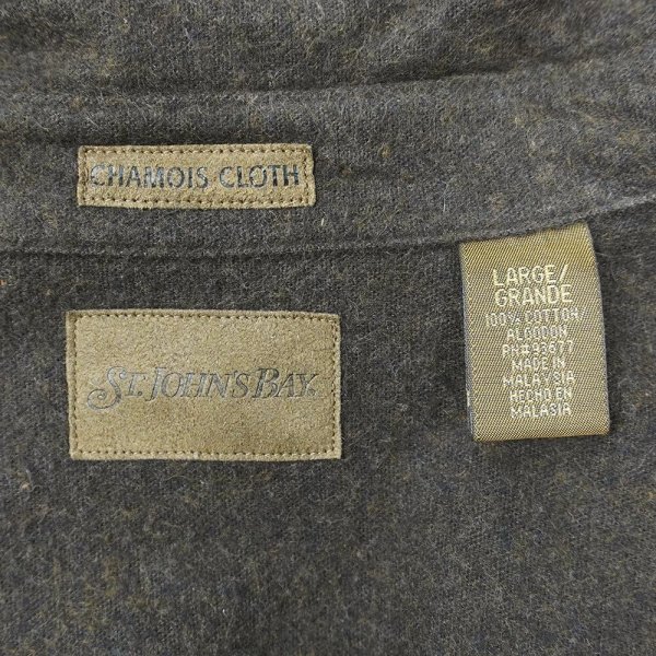 画像2: Late 90's ST JOHN'S BAY シャモアクロス ワークシャツ "DARK BROWN" (2)