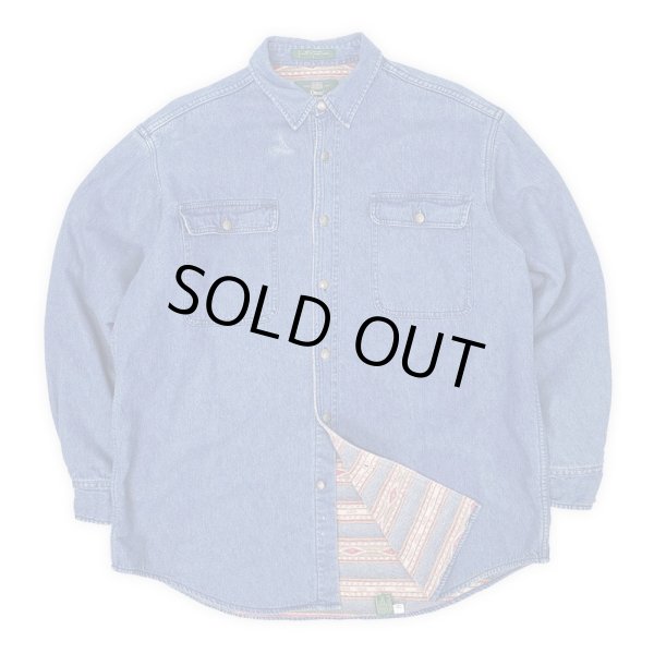 画像1: 90's ORVIS ネイティブ柄ライナー デニムワークシャツ (1)