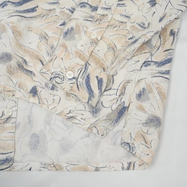 画像4: 90's PERRY ELLIS L/S 総柄 オープンカラーシャツ "LINEN×RAYON" (4)