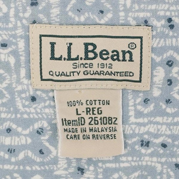 画像2: 00's L.L.Bean S/S 総柄 オープンカラーシャツ "LIGHT BLUE" (2)