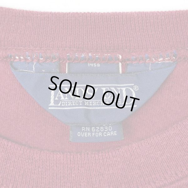 画像2: 90's LANDS' END ブランクスウェット "Burgundy / MADE IN USA" (2)