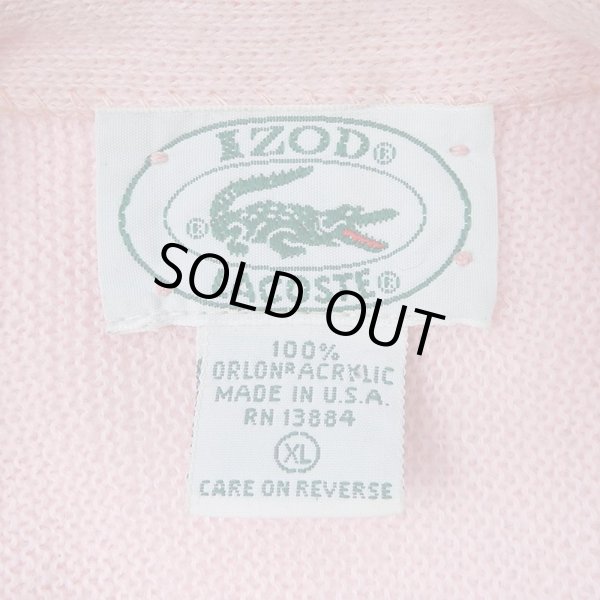画像3: 90's IZOD LACOSTE アクリルカーディガン " PINK / MADE IN USA" (3)