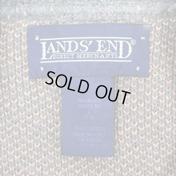 画像2: 90's LANDS' END 総柄 コットンニット "MADE IN USA" (2)