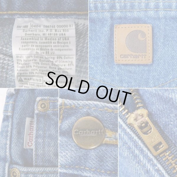 画像4: 00's Carhartt フランネルライナー デニムパンツ "W36 L30" (4)