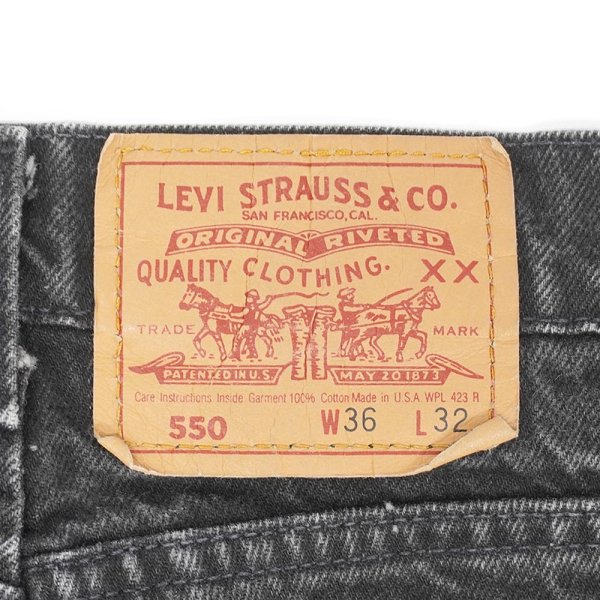 画像3: 90's Levi's 550 ブラックデニムパンツ "MADE IN USA / W36 L32" (3)