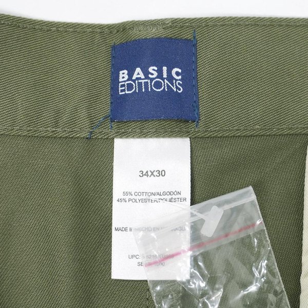 画像3: 00's BASIC EDITIONS 2タック チノトラウザー "DEADSTOCK / OLIVE / W34 L30" (3)
