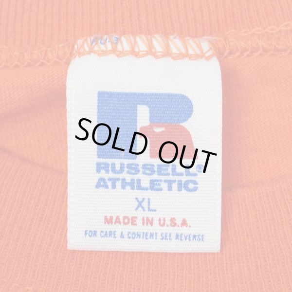 画像2: 80's RUSSELL ブランクTシャツ "MADE IN USA / ORANGE" (2)