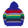画像1: 00's Polo Ralph Lauren マルチボーダー柄 フーディーカットソー (1)
