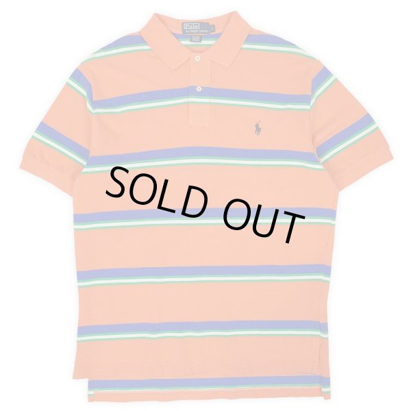 画像1: 00's Polo Ralph Lauren マルチボーダー柄 ポロシャツ (1)