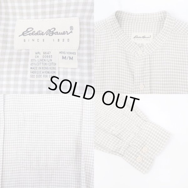 画像3: 90's Eddie Bauer バンドカラーシャツ "白タグ" (3)