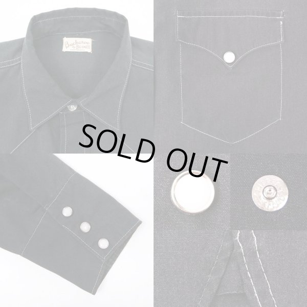 画像4: 60's BIG SMITH コットンウエスタンシャツ "マチ付き / BLACK" (4)