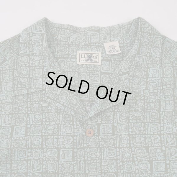 画像3: 00's L.L.Bean S/S 総柄 オープンカラーシャツ "GREEN BASE" (3)